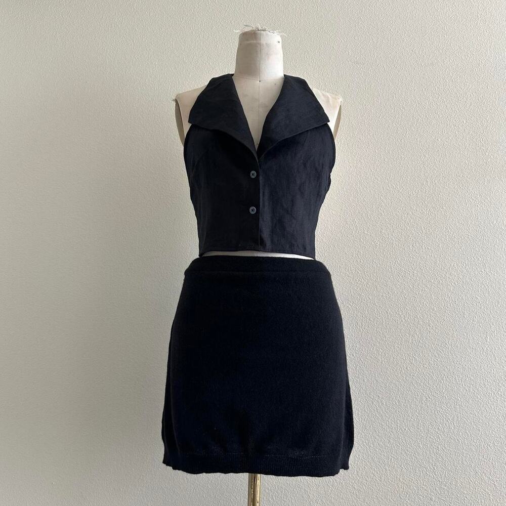 handmade cashmere blend knit mini skirt